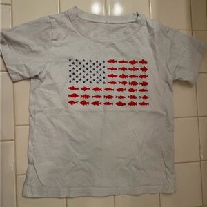 Fish American Flag T Shirt - fits like 5T